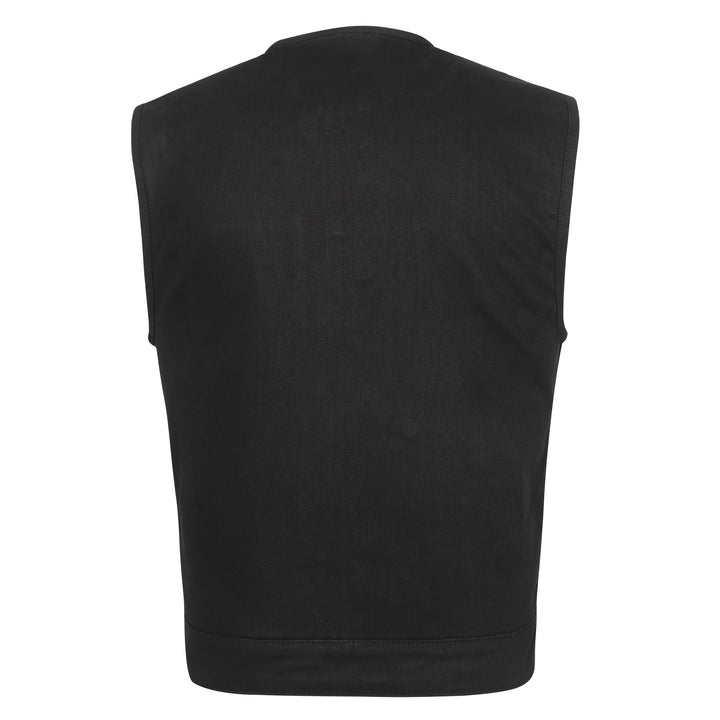 GO301 Black Denim Vest with Rolled Collar