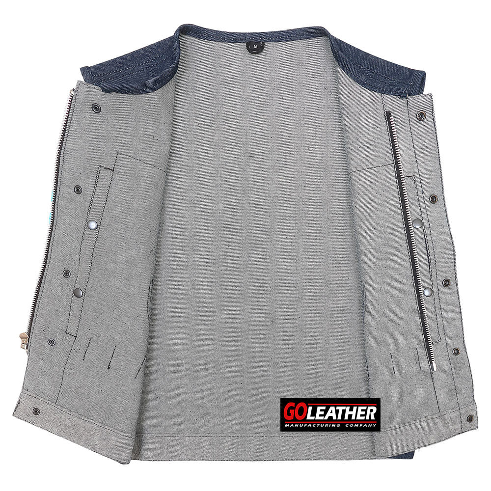 Raw Edge - Dark Blue Raw Denim /Rolled Collar