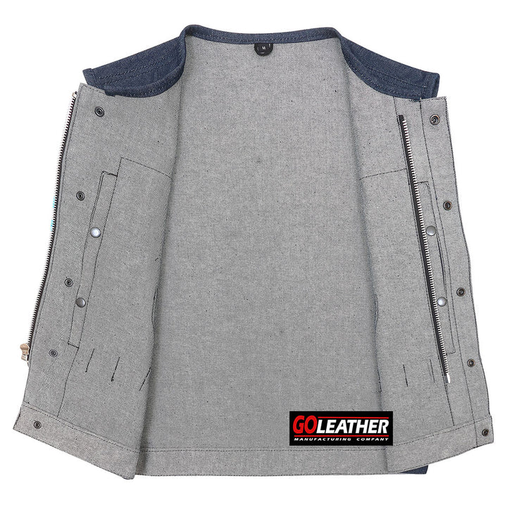 Raw Edge - Dark Blue Raw Denim /Rolled Collar