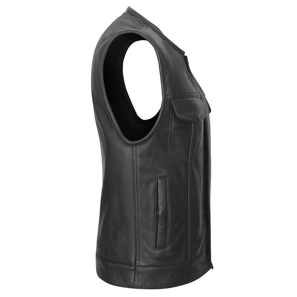Overlord - Blacked Out Platinum Vest w/ Rolled Collar
