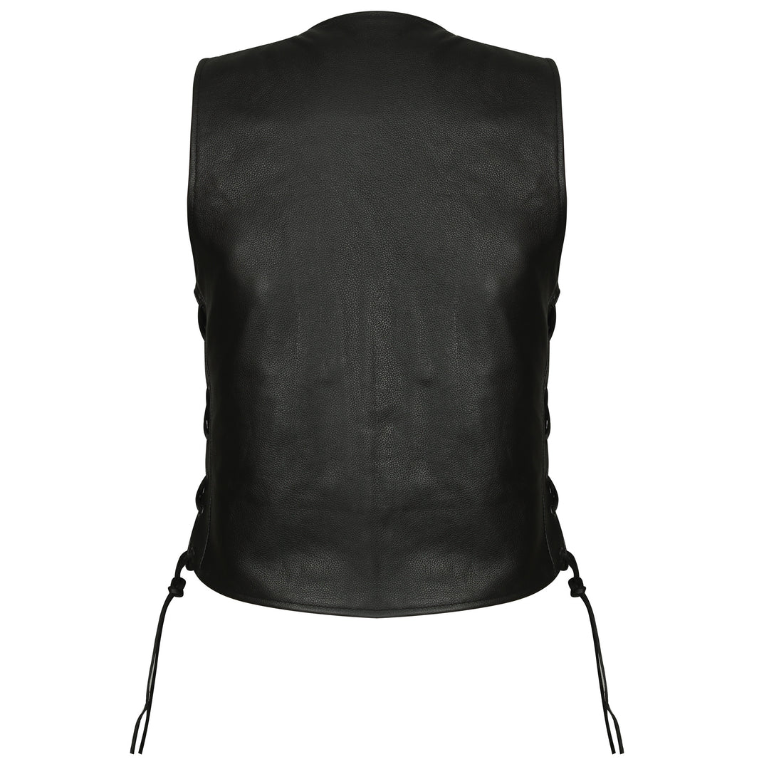 GO838 Ladies Side Lace Leather Vest