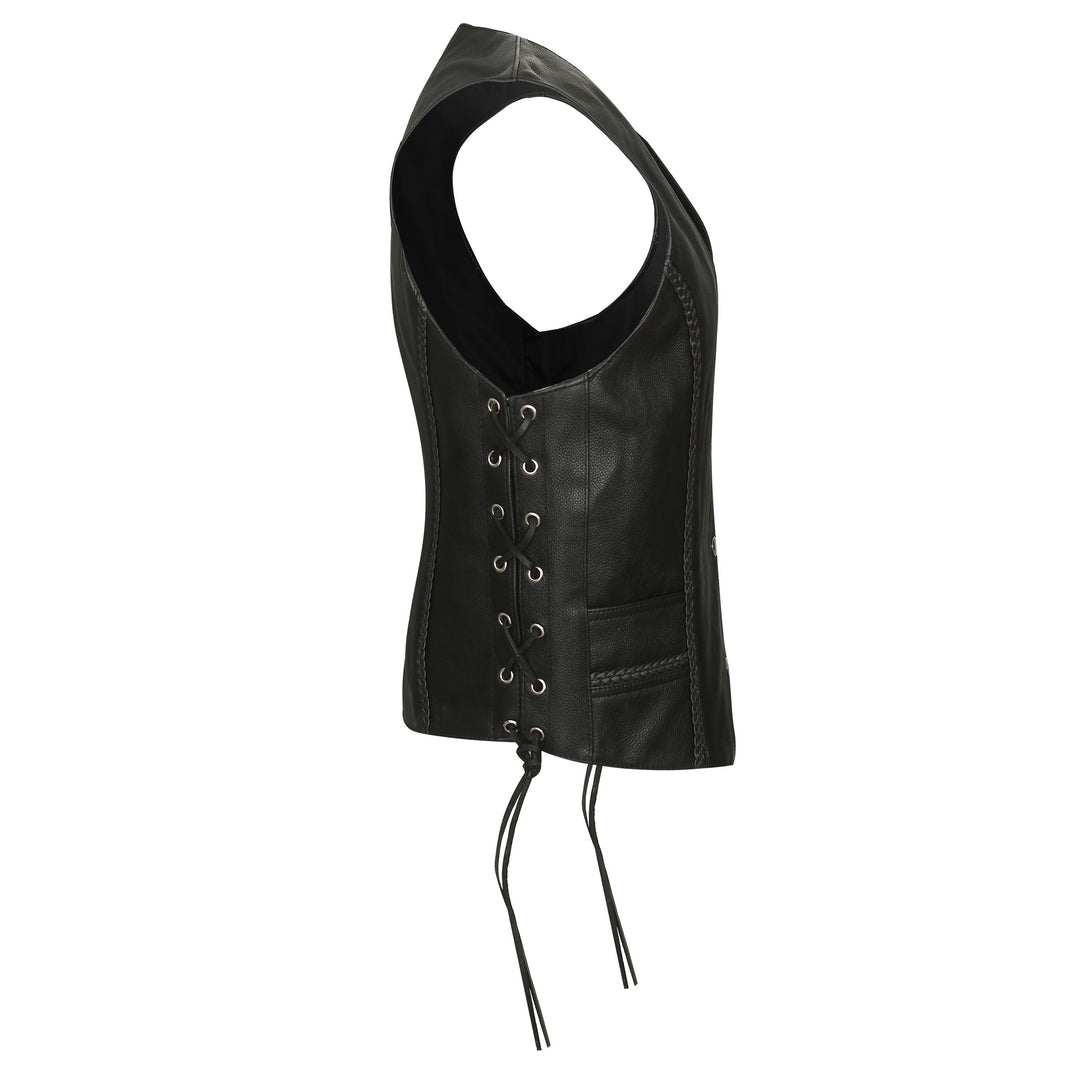GO836 Ladies Laced Vest with Stylish Braid