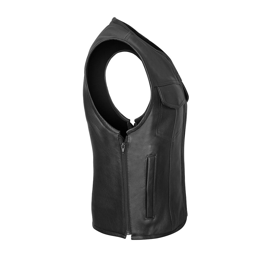 Rogue - Low Cut Vest with Full Side Zippers by Street Addiction