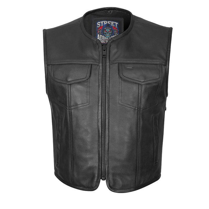 Rogue - Low Cut Vest with Full Side Zippers by Street Addiction
