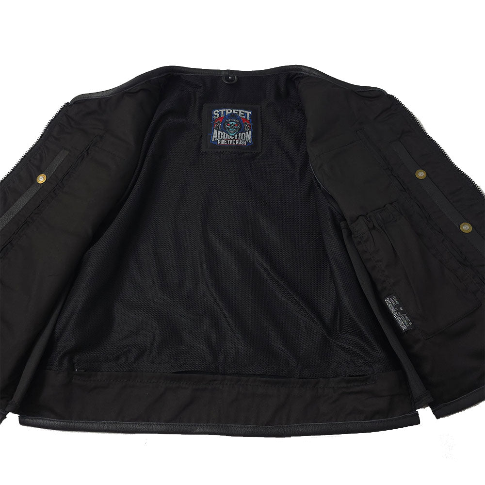 Rogue - Low Cut Vest with Full Side Zippers by Street Addiction