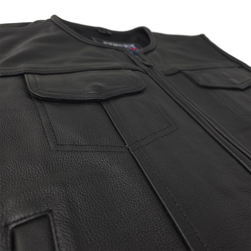 Rogue - Low Cut Vest with Full Side Zippers by Street Addiction