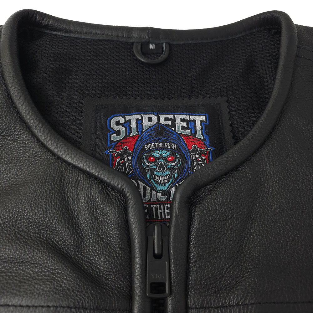 Rogue - Low Cut Vest with Full Side Zippers by Street Addiction