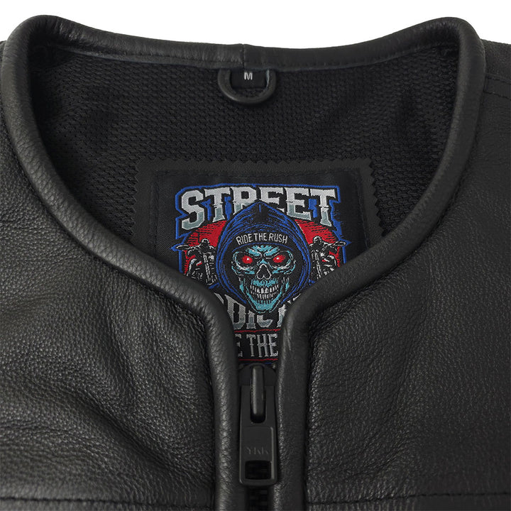 Rogue - Low Cut Vest with Full Side Zippers by Street Addiction