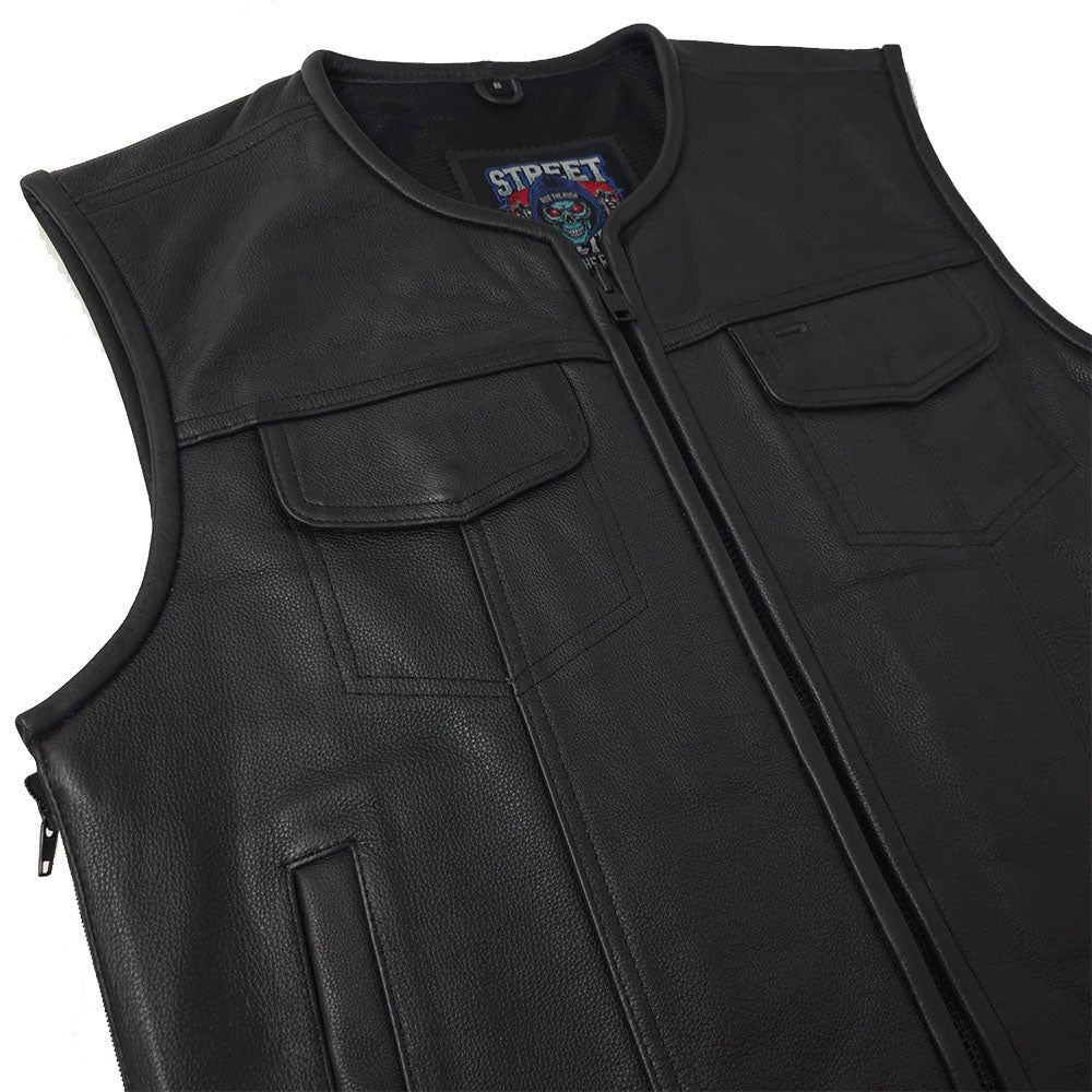 Rogue - Low Cut Vest with Full Side Zippers by Street Addiction