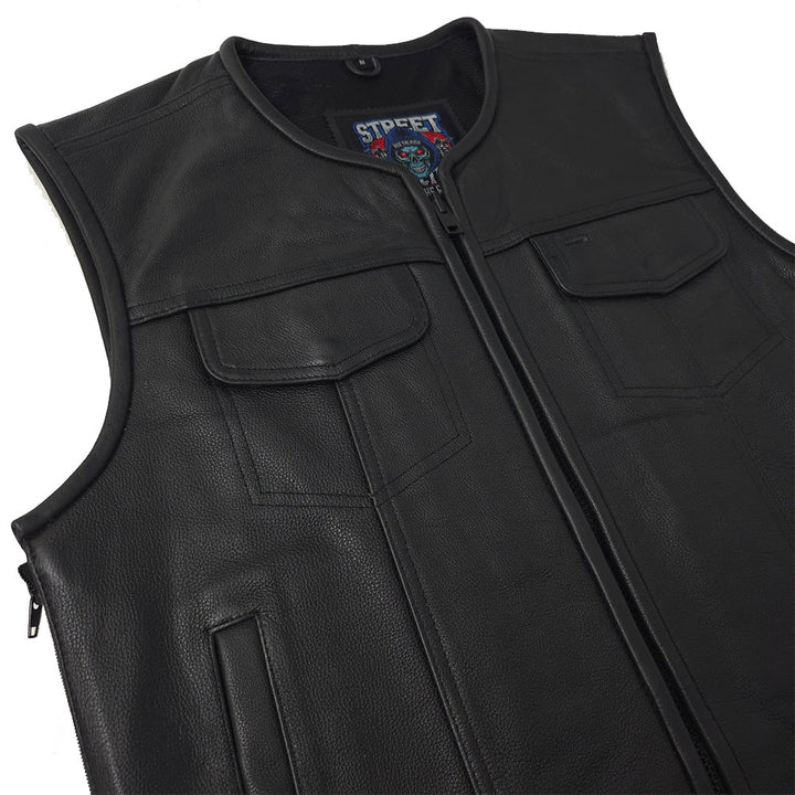 Rogue - Low Cut Vest with Full Side Zippers by Street Addiction