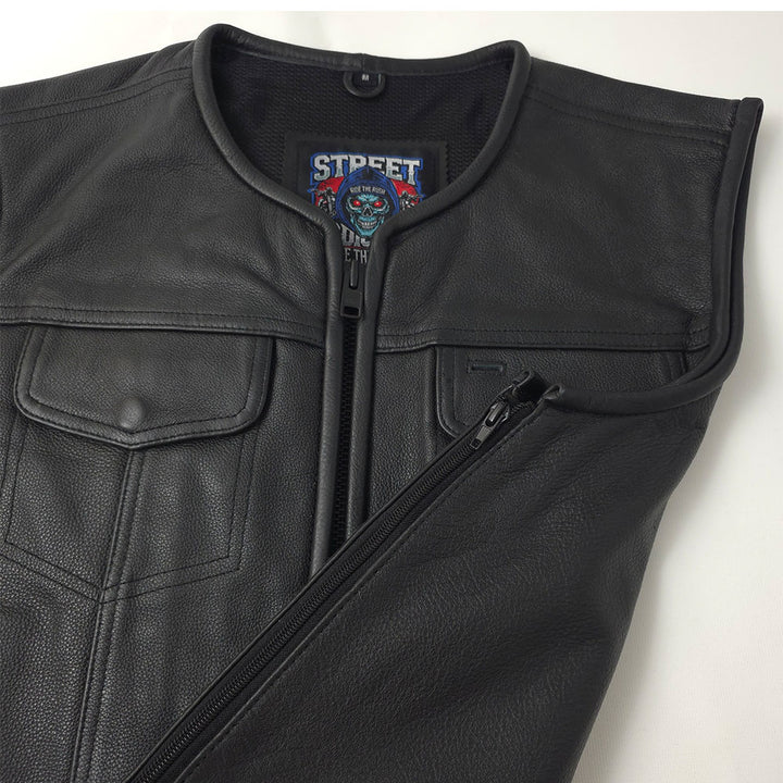 Rogue - Low Cut Vest with Full Side Zippers by Street Addiction