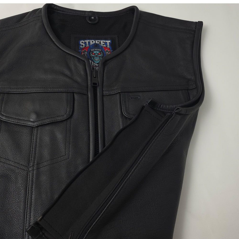 Rogue - Low Cut Vest with Full Side Zippers by Street Addiction