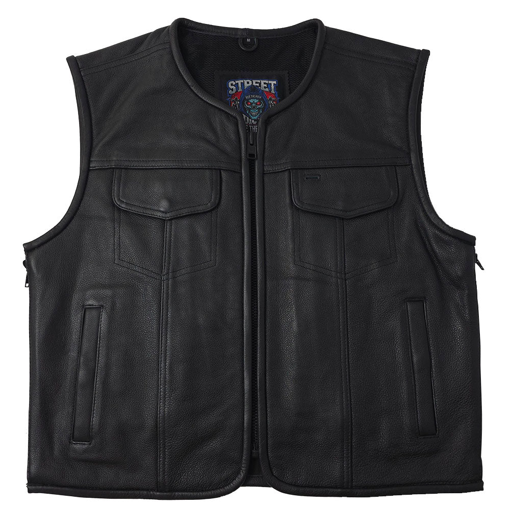 Rogue - Low Cut Vest with Full Side Zippers by Street Addiction