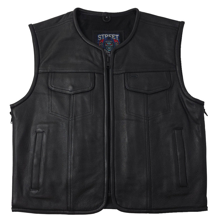Rogue - Low Cut Vest with Full Side Zippers by Street Addiction