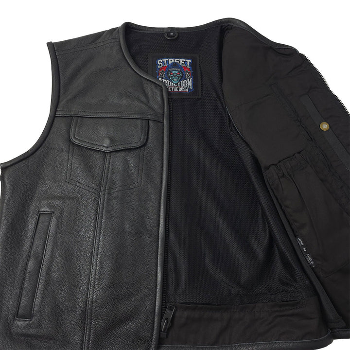Rogue - Low Cut Vest with Full Side Zippers by Street Addiction