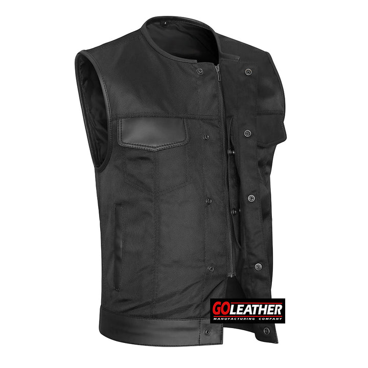 GO201 Textile Vest with Rolled Collar