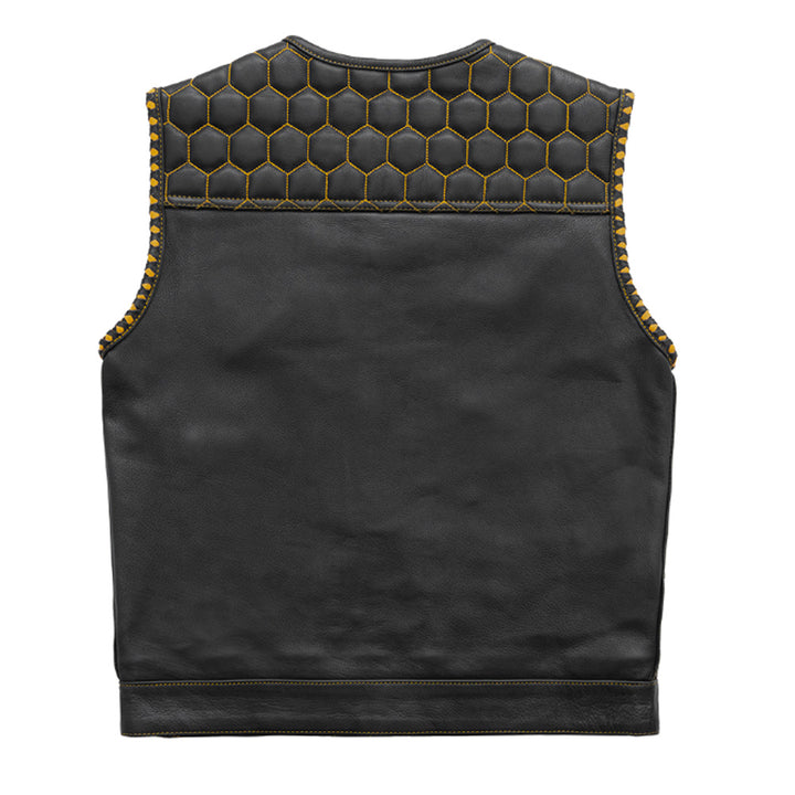Gold Hex Vest - Honeycomb Pattern with Gold Thread